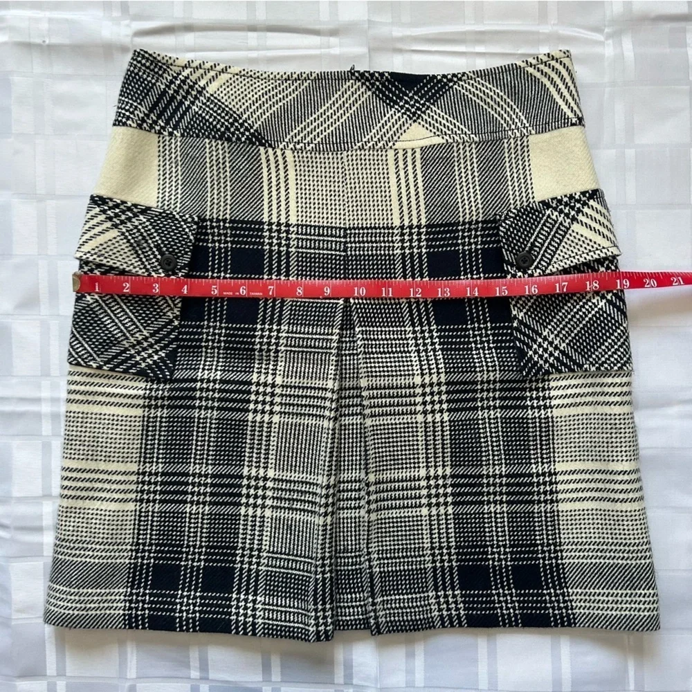 Dalia Vintage Black & White Tweed Cargo Pocket Knit Mini Skirt - Picture 6 of 12